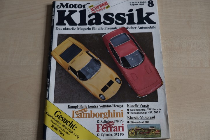 Deckblatt Motor Klassik (08/1986)